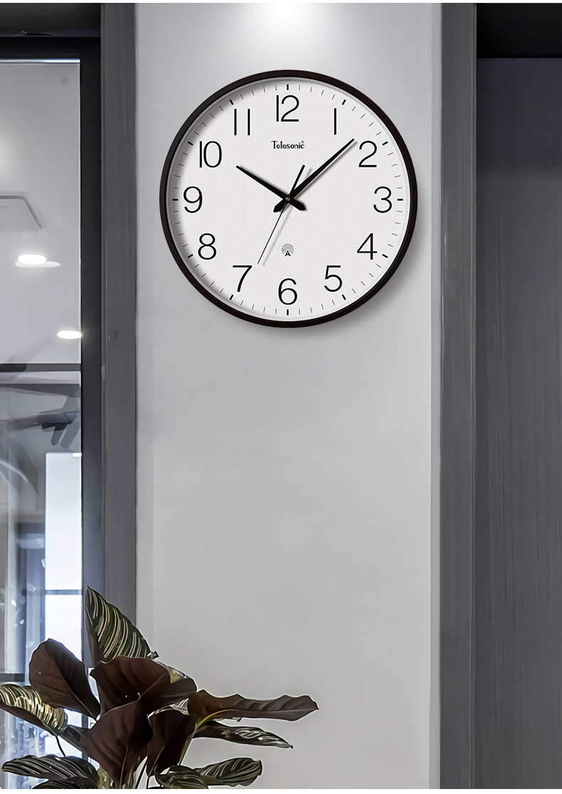 天王·星电波钟大尺寸客厅挂钟日历挂表现代居家钟表 玫瑰金日历款