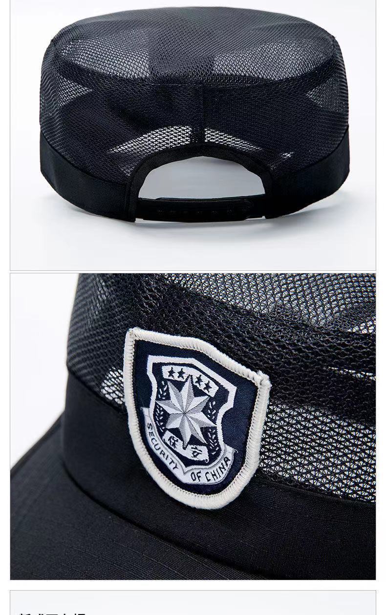 保安帽子春秋款新式保安作训棉帽物业酒店门卫黑色鸭舌帽新式保安帽57