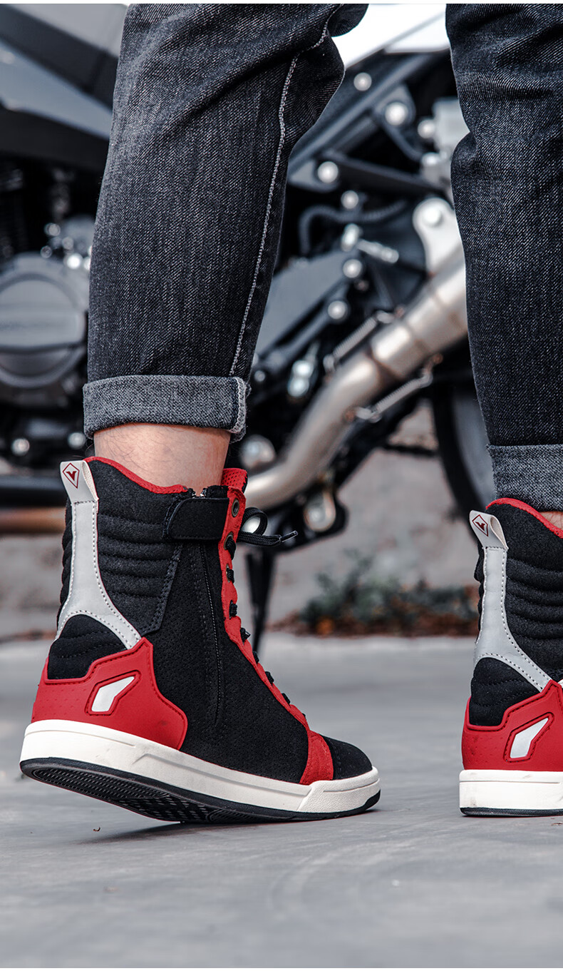 摩托车骑行鞋防摔骑士短靴机车靴男摩旅装备四季越野拉力骑行靴子黑