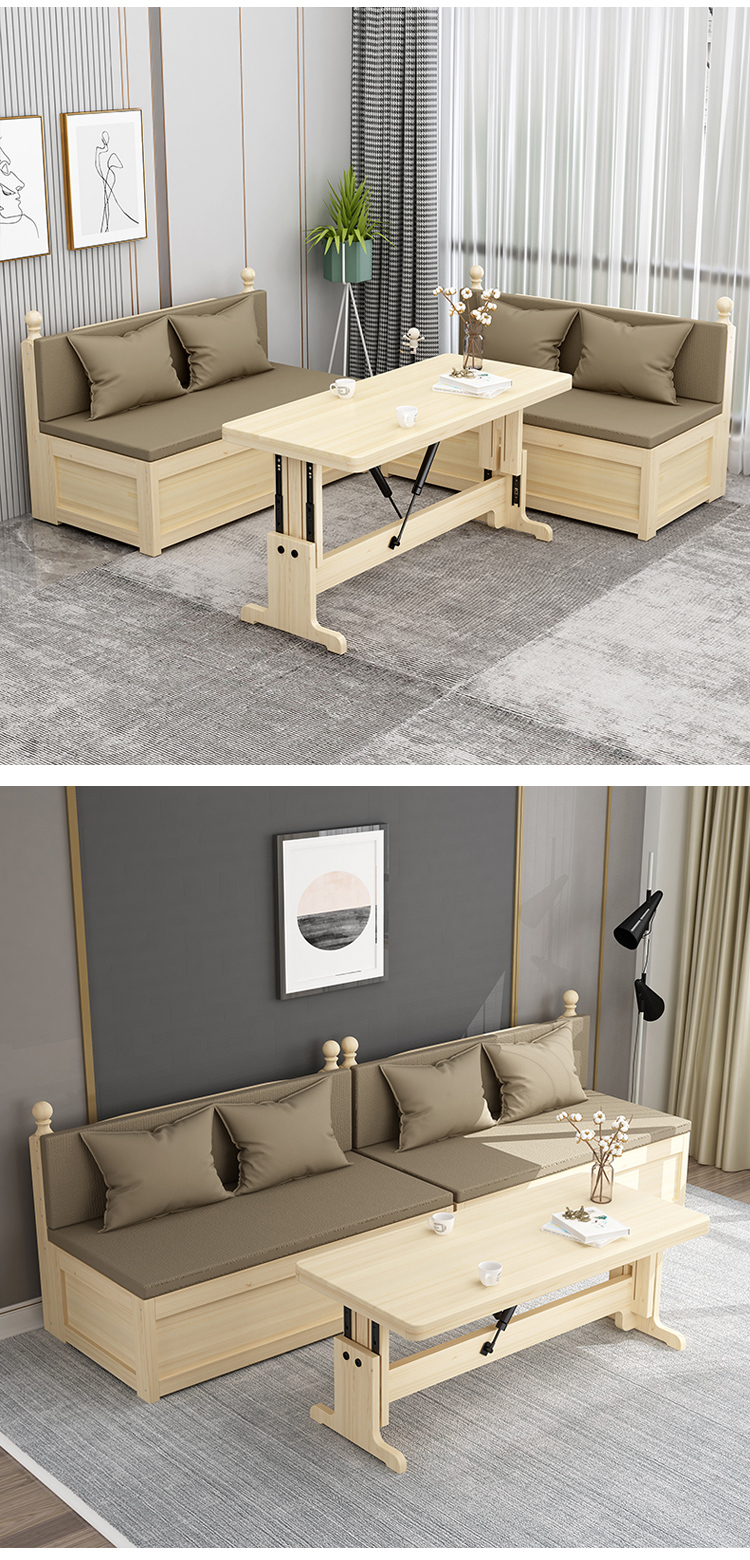 两用带书桌多功能可推拉折叠升降沙发床小户型家用收纳储物床客厅卡座