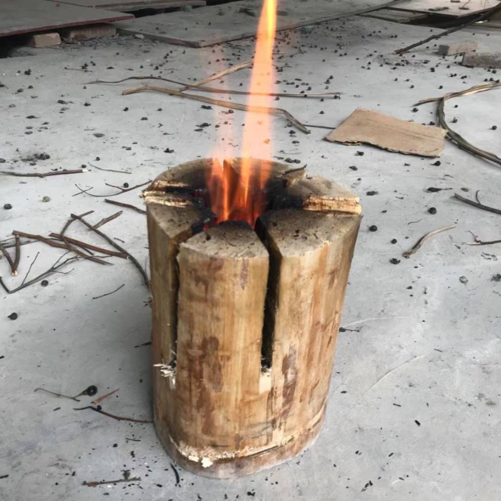 火炬炉原木 瑞典火炬原木火箭炉烧烤露营装备户外野外烧烤专用木炭