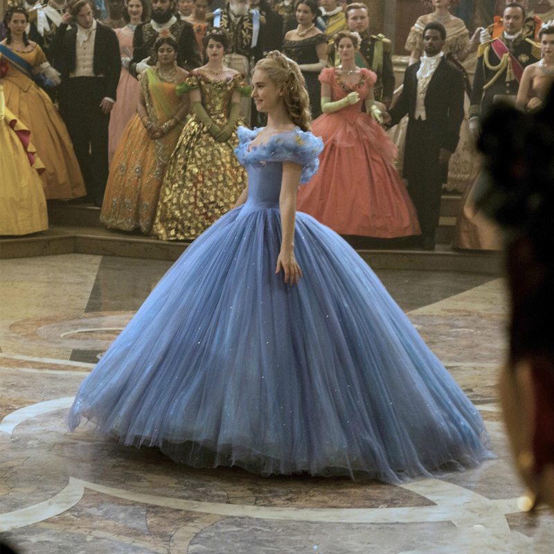 万姿朵辛德瑞拉公主裙灰姑娘婚纱礼服裙蓝色生日演出艺考公主大人蓬蓬