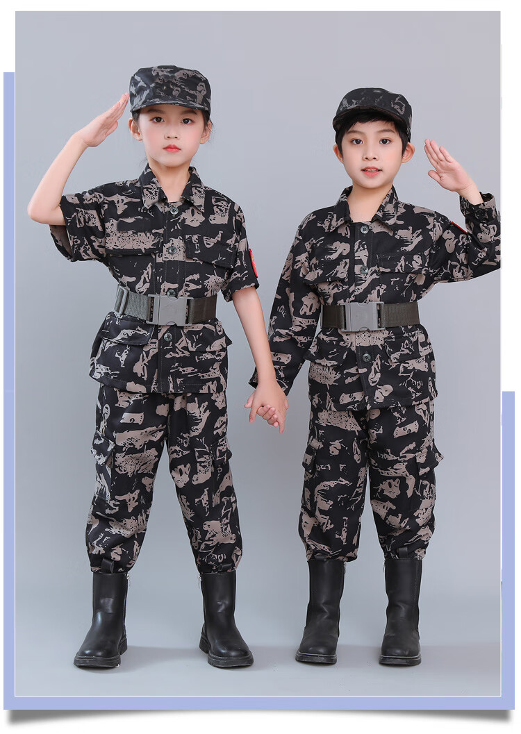 valor man儿童迷彩服套装男童女孩子幼儿园中小学生军训服战狼演出