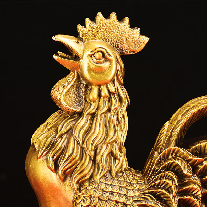 2022年新款纯铜公鸡铜鸡摆件铜鸡摆件纯铜公鸡金鸡元宝鸡家居生肖吉祥