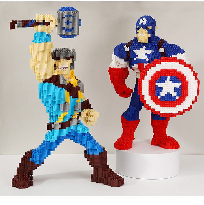 积木微型钻石拼插小颗粒拼装积木女孩玩具儿童马里奥6031中号队长
