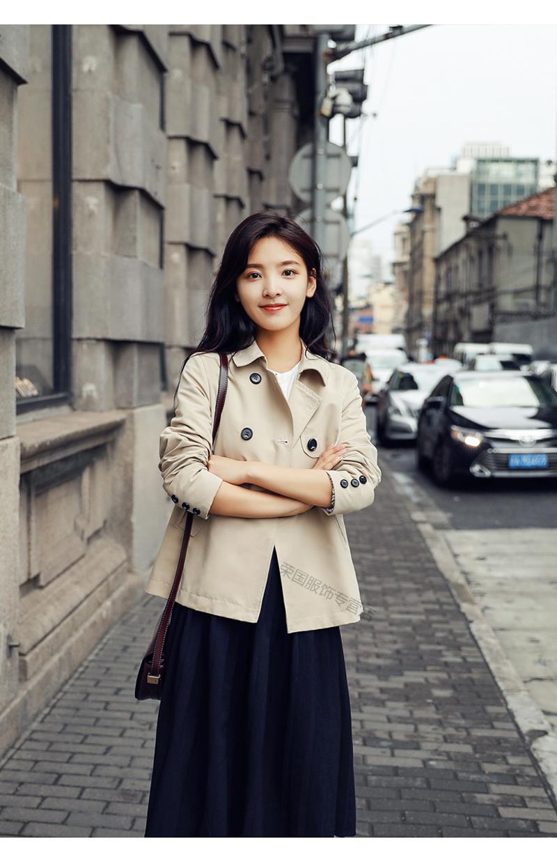 短款风衣女小个子短装外套2022韩版春秋季新款欧洲站时尚薄款小风衣