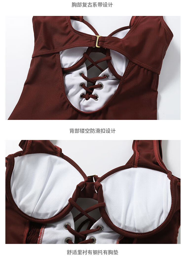 一根绳泳衣比基尼泳衣超性感三点一式衣女性感遮肚显瘦保守连体仙女范