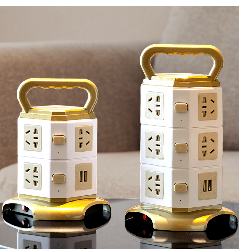 公牛通用插排多插位多功能插座面板多孔立体式插线板塔式插板带线插