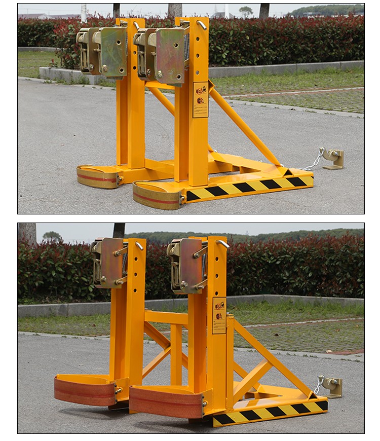 叉车油桶夹具 双油桶装卸搬运鹰嘴夹 铁桶塑料桶夹子加厚型夹桶搬运夹