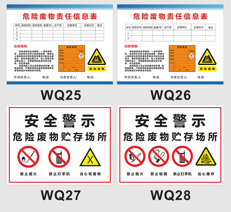 店危廢物貯存間廢機油固廢儲存處警示貼環保標誌牌危險廢物標籤貼定製