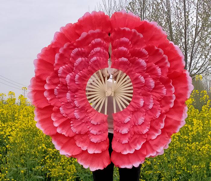 广场舞扇子牡丹花开场舞牡丹花扇大花瓣舞蹈扇广场舞团体操活动道具
