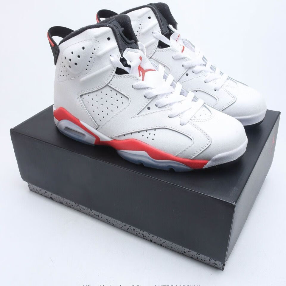 air 6 aj6 樱木花道 高帮篮球鞋 休闲运动鞋 白红 36