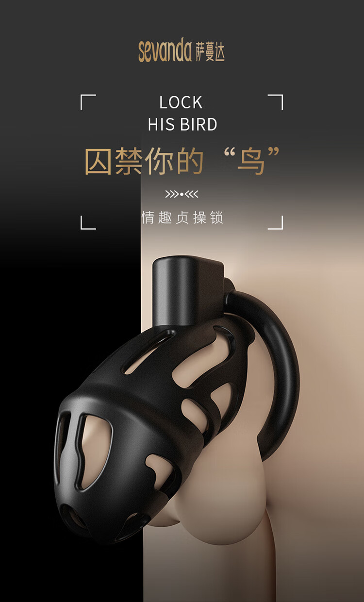 贞洁锁ockink索迹男用贞操锁sm贞洁锁眼镜蛇阴茎cb锁jj情趣戒撸禁欲器