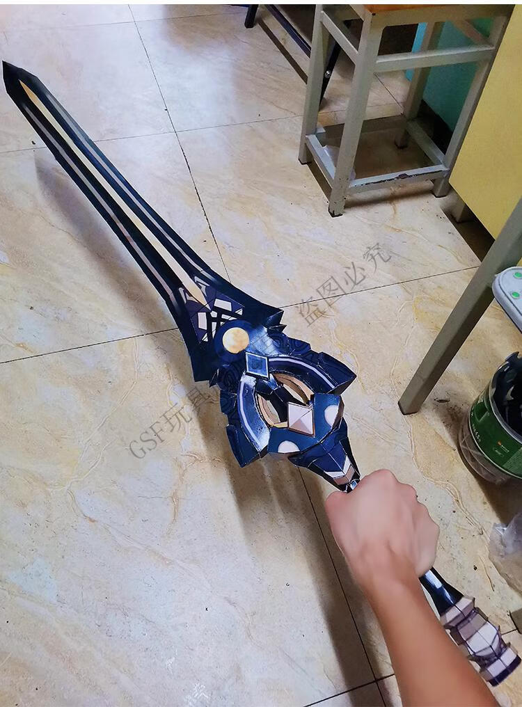 原神单手剑11可手持天空之剑刻晴纸模型cosplay周边道具diy手工无锋剑