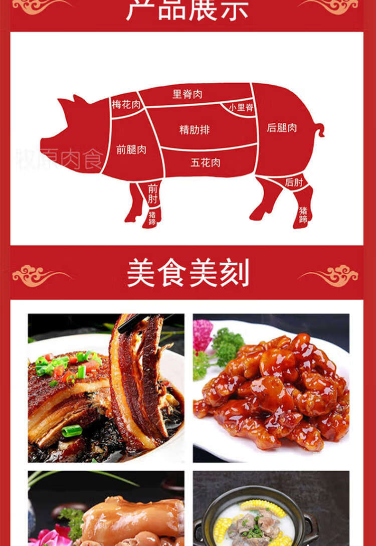 牧原猪肉礼盒3kg5kg牧原猪肉五花肉肋排骨后腿猪蹄礼盒春节企业朋友