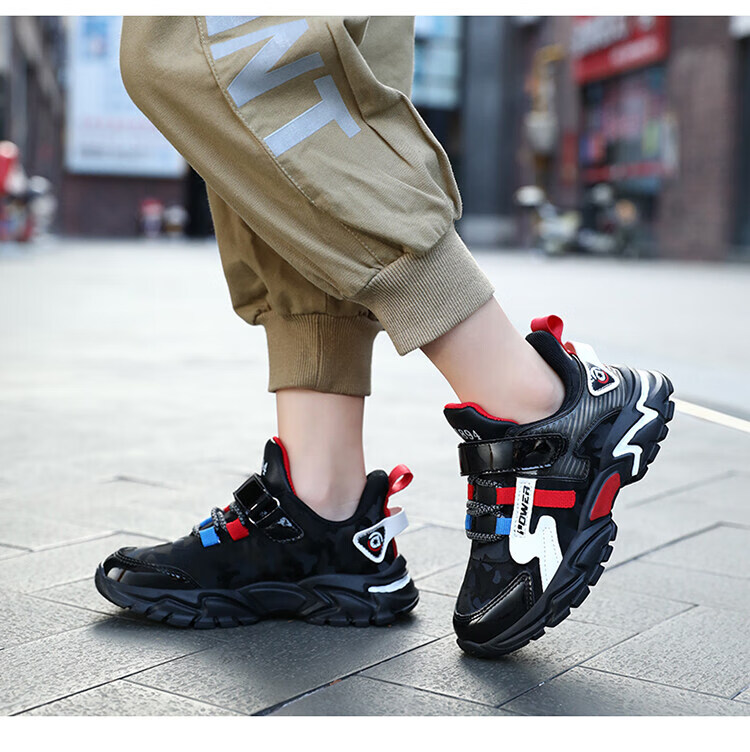 迪士尼男童大码儿童鞋12到15岁初中生男大童鞋子中大童防滑运动鞋秋冬