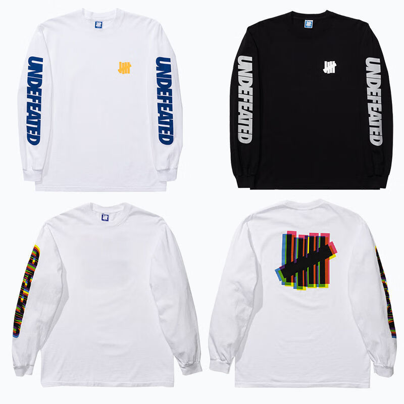 undefeated经典潮牌不败五道杠街头嘻哈篮球运动情侣青年学生长袖