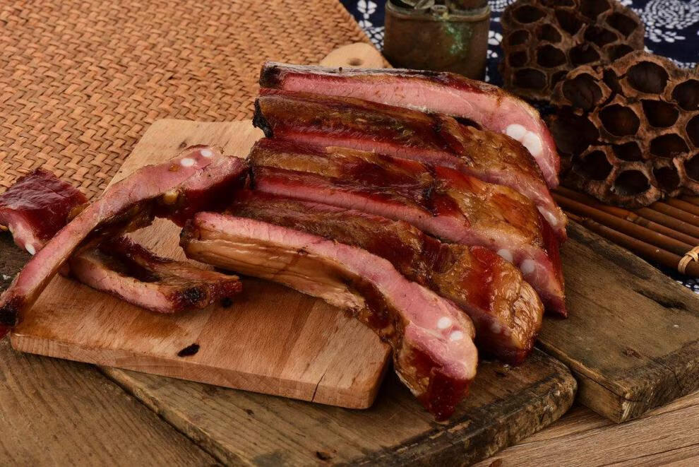 重庆腊排骨农家自制烟熏腊猪排中排四川腊排骨500g特色腊味腊排骨 腊
