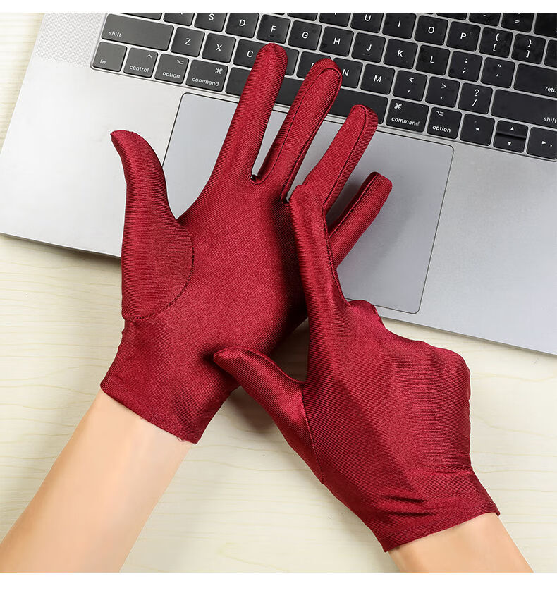 喜圣多新品超薄手套薄手套男氨纶手套春夏男女白色礼仪薄短款弹力手套