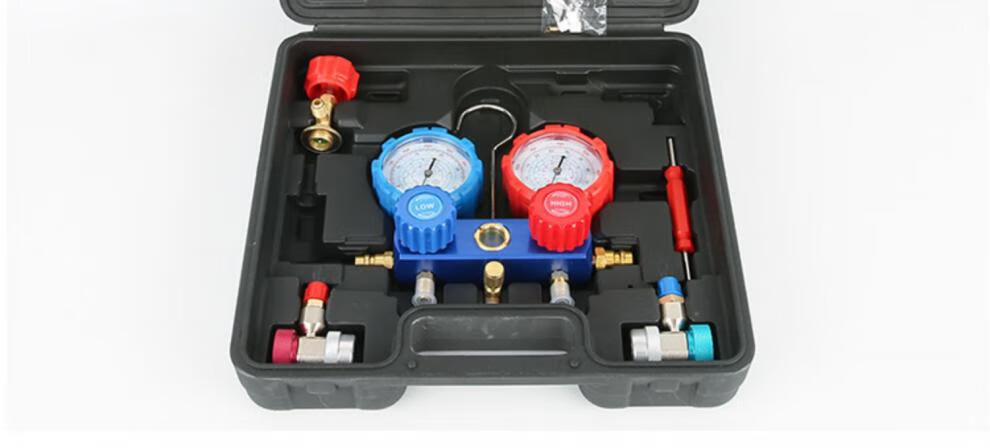 空调加氟工具套装汽车空调加氟表冷媒工具双表阀雪种压力表a套装不