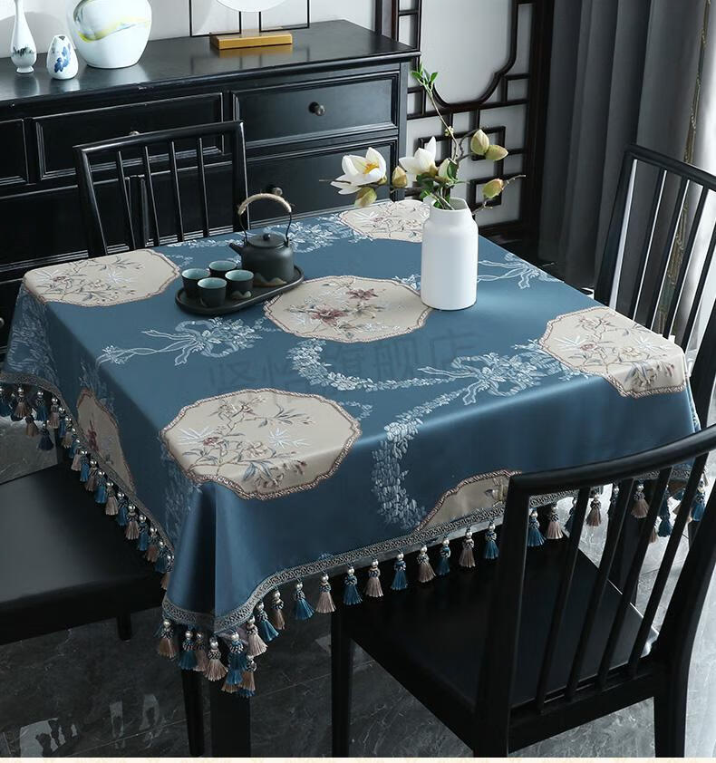 梦黛侠八仙桌子桌布中式桌布正方形八仙桌茶几台布感方桌餐桌布布艺