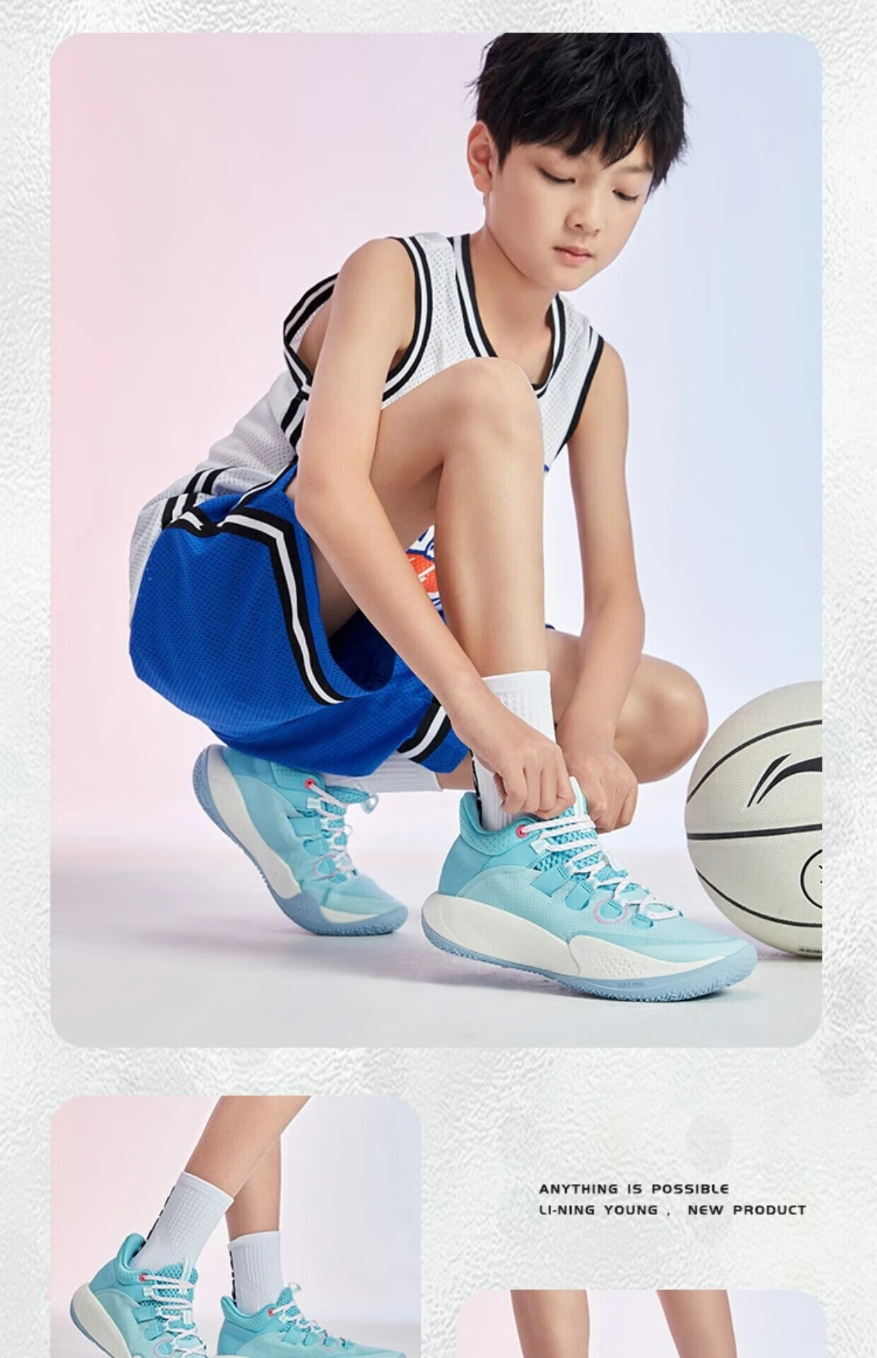 李宁儿童篮球鞋青少年全城10音速9low男鞋大童低帮减震回弹实战球鞋