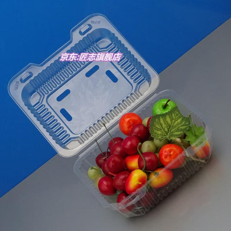 匠志一次性透明水果塑料盒有盖草莓保鲜果捞蔬菜果切打包装拼盘盒10个