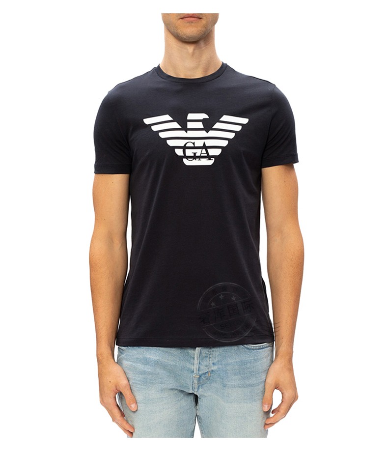 armani阿玛尼男装男士胸口ga鹰标t恤8n1t99 jnqz 0939藏青色 m【图片