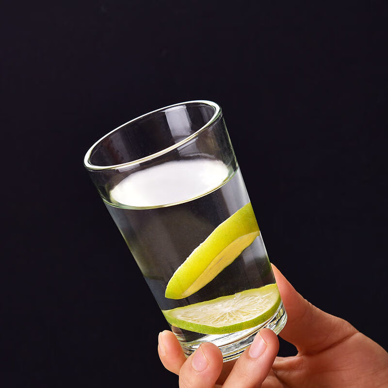 钢化玻璃杯餐饮杯子二两半白酒杯啤酒杯10个装防摔耐高温酒店用钢化杯