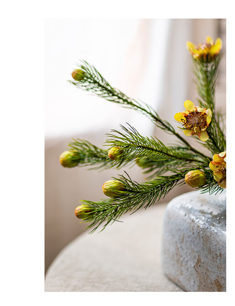 掬涵仿真松针花绿植娜娜公主假花仿真植物客厅餐桌高品质装饰插花摆件