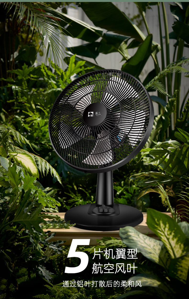 骆驼电风扇台式家用宿舍学生电扇静音台扇床上大风力桌面非usb16英寸