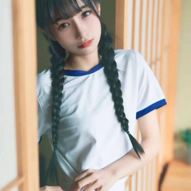体操服日系日系体操服女微胖欲风高校少女学院学姐短袖短裤泳装运动服