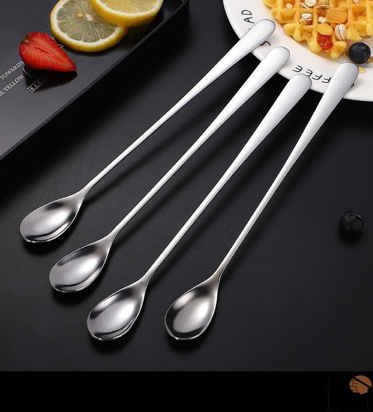 厨师专用味勺不锈钢试味调味调料勺长柄冰勺搅拌勺6支装 长冰勺(搅拌