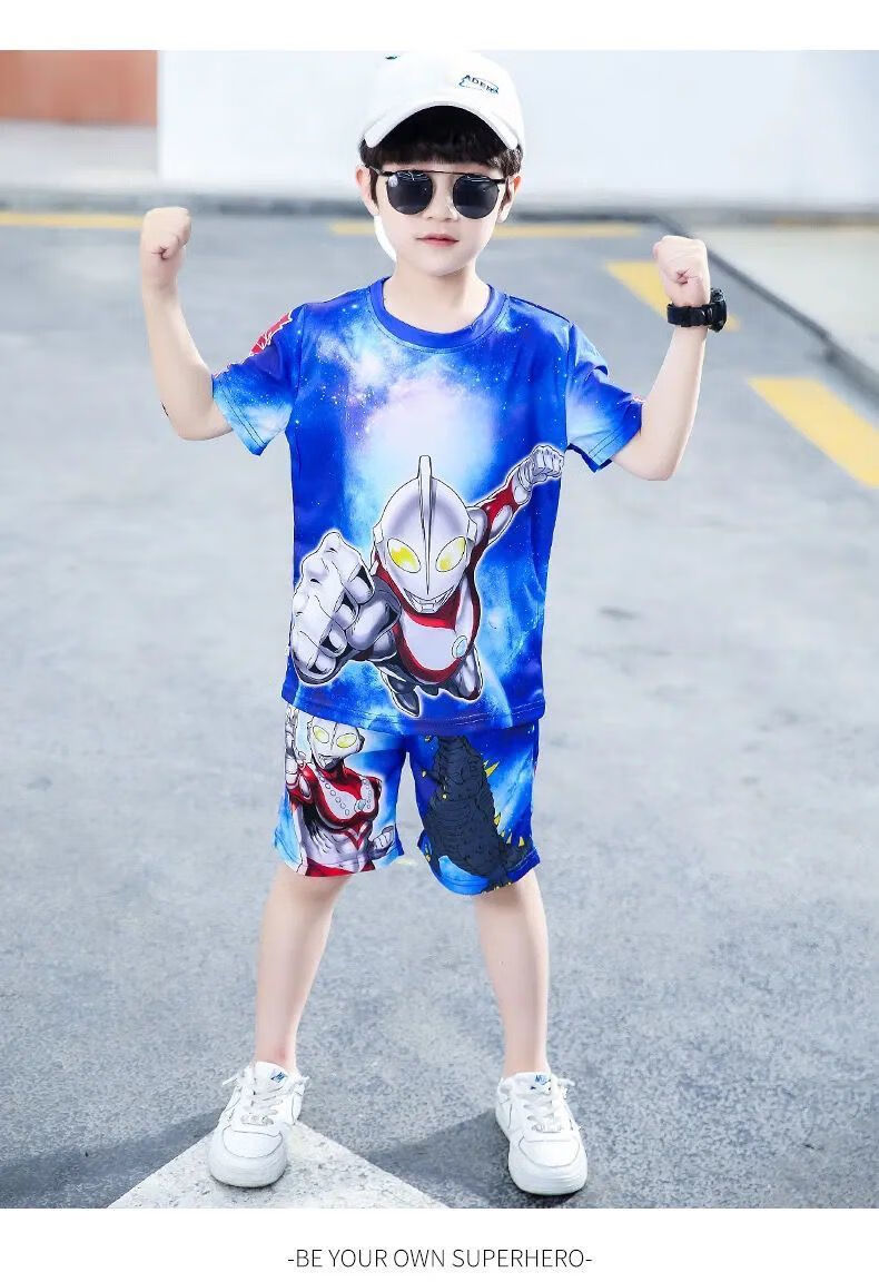 倾真迪迦奥特曼衣服奥特曼衣服通用童夏装套装2022年春季新款潮小通用