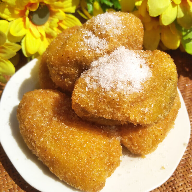 呼市清真油炸糕豆沙馅儿素馅炸糕内蒙古特产糕点500g黄米素馅儿