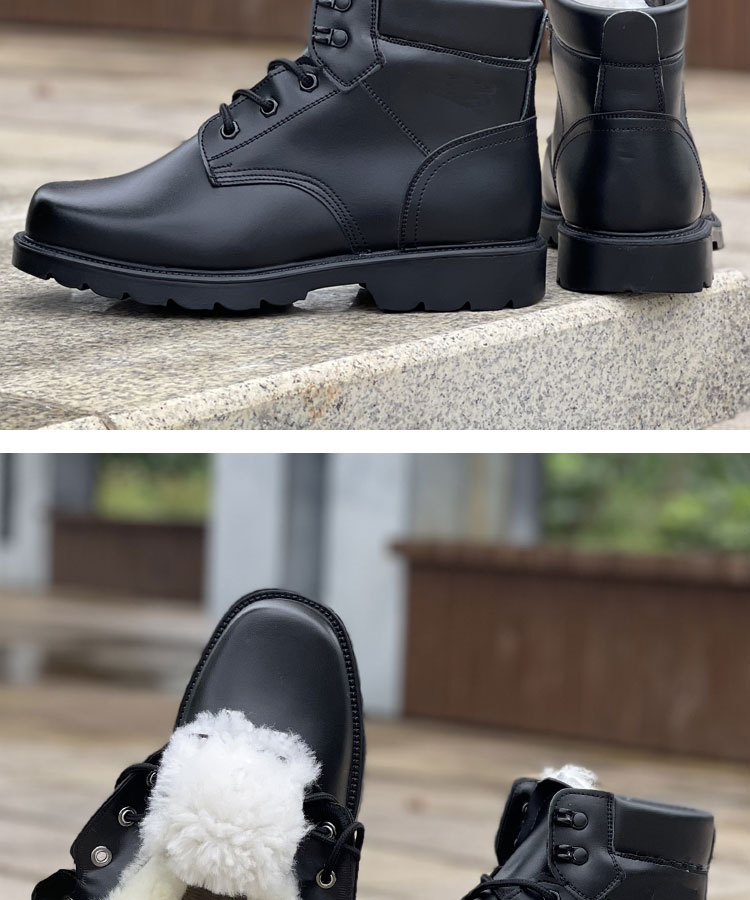 冬季保暖防寒靴男东北加厚作战靴皮毛一体棉鞋耐磨雪地靴613靴38