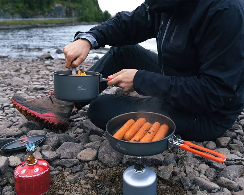 户外锅具野外单锅便携野营锅煮饭神器做饭炊具折叠锅露营装备 xt1集热
