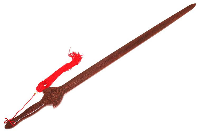 苗刀晨练练习木剑武术太极剑铁木一体剑中式拔刀术竹剑小孩表演剑