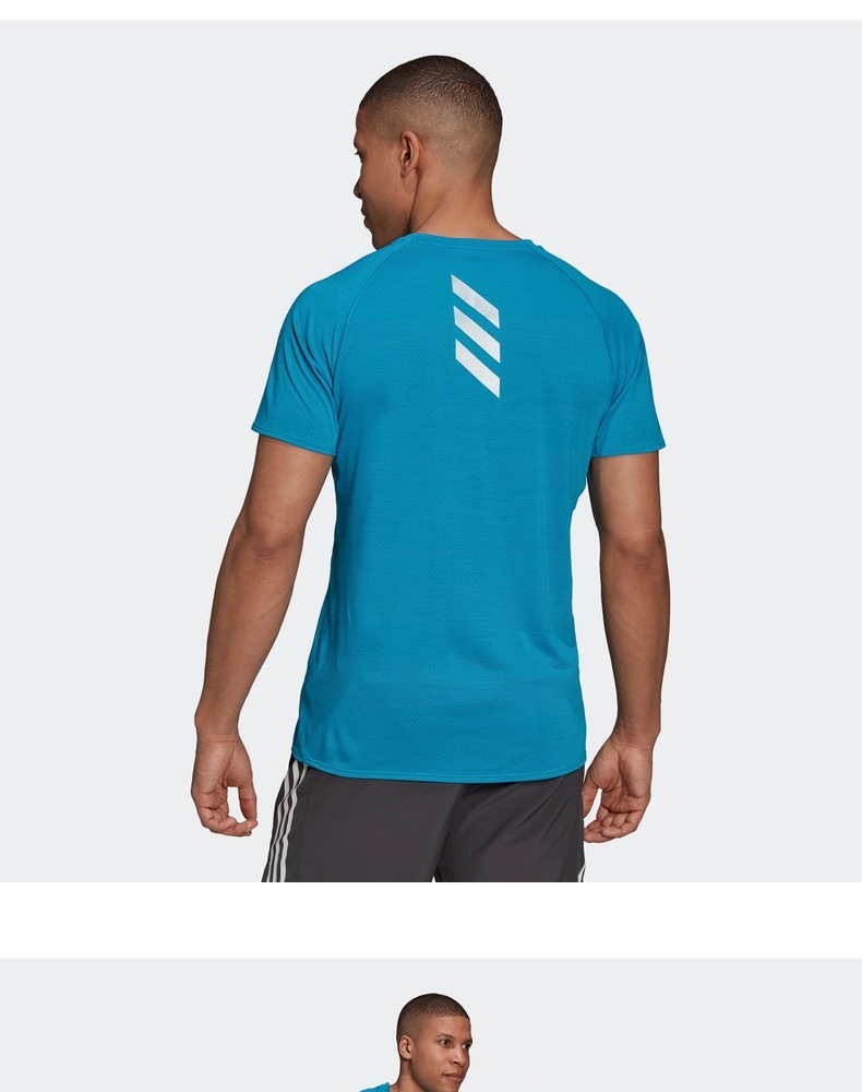 adidas阿迪达斯短袖男装夏季跑步健身训练运动服透气舒适休闲圆领t恤h