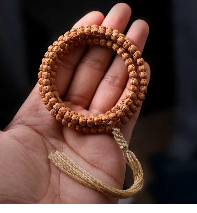 藏式佛手小金刚菩提子玄武纹三日红原籽直切108颗佛珠男女手串链