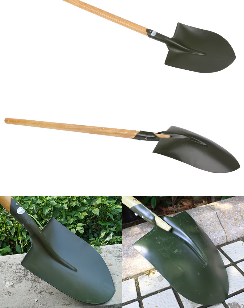 6411工兵铲6411工厂q204大号战备铁锹木把大钢锹尖锹铲子工兵铲平锹