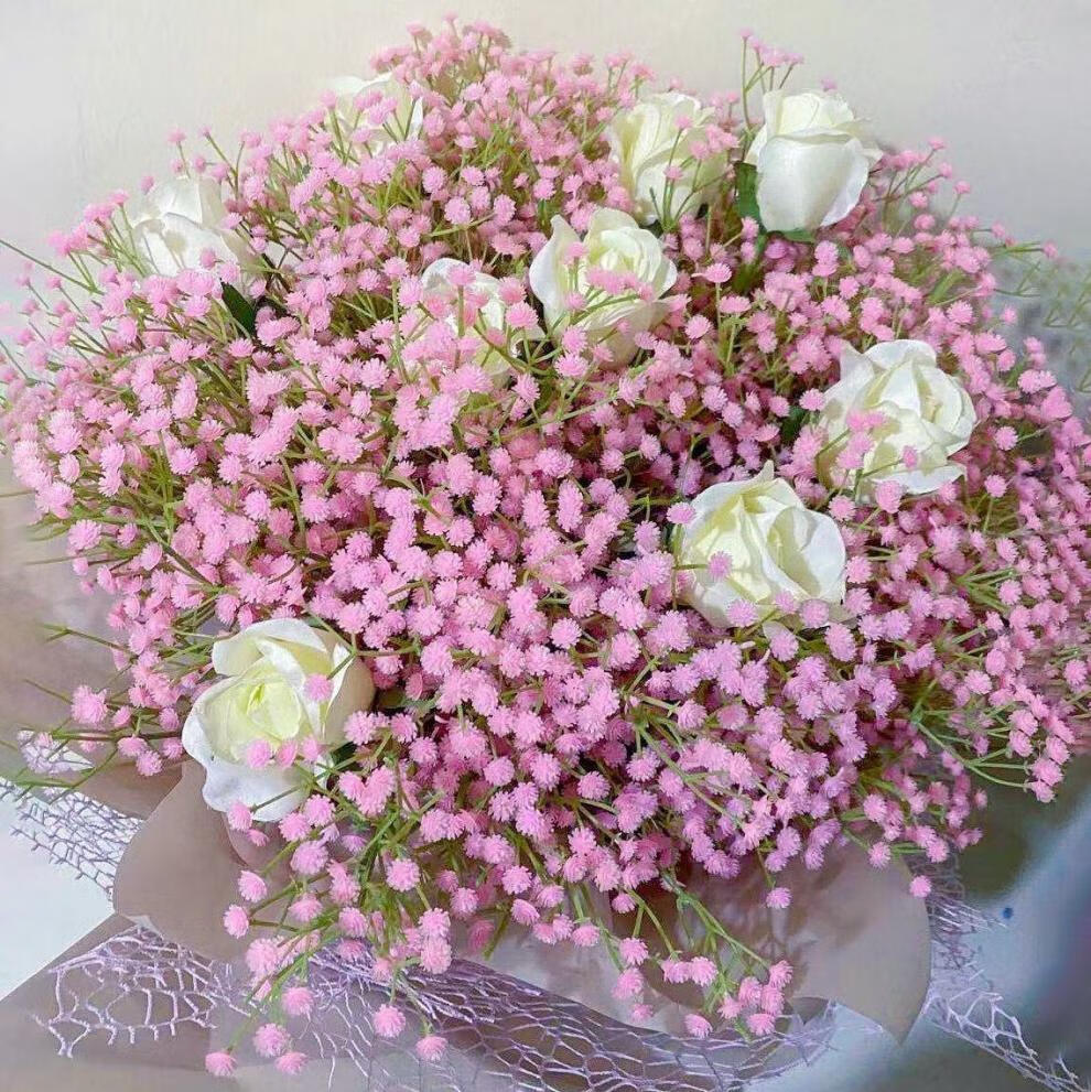 精选现发仿真满天星ins风小清新摄影道具婚庆手捧花花束假花插花家居