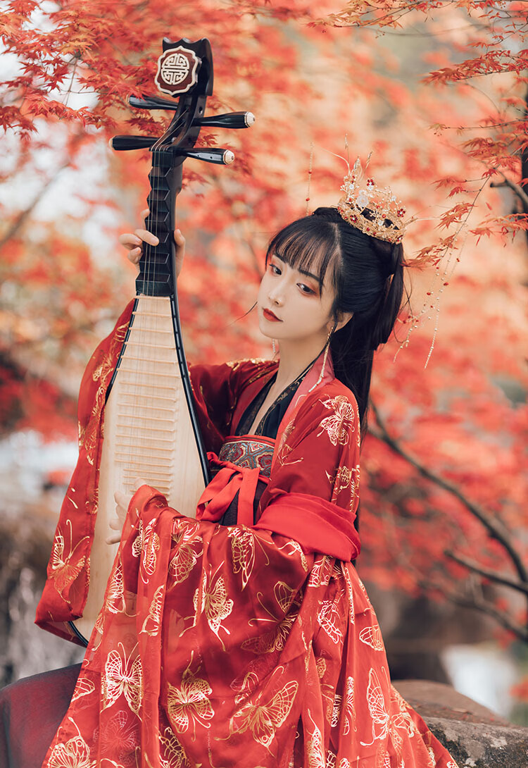 艾诺黛美人妆正统汉服女学生古装齐胸襦裙6米摆胖妹妹大码古风秋冬