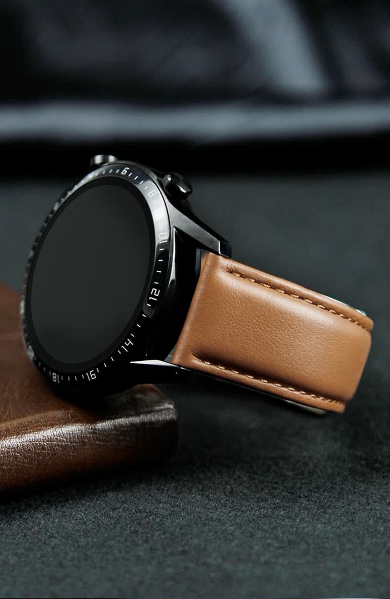 华为手表watch2表带原装适用华为手表gt3gt2gt2prowatch3表带牛皮3pro