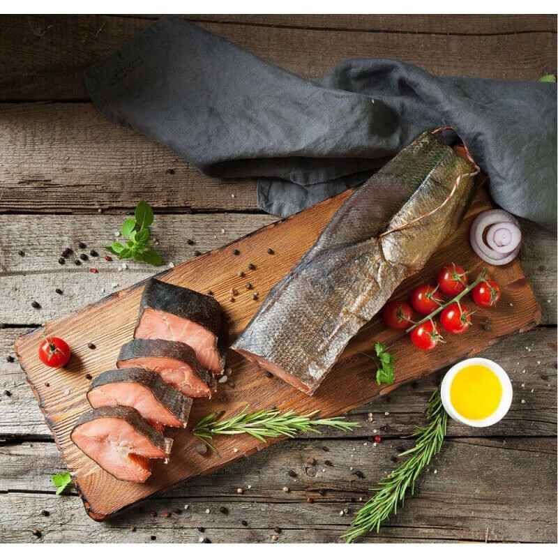 熏鱼熏鱼俄式特产鱼排鱼干大马哈鱼三文鱼零食品下酒菜即食鱼片俄罗斯