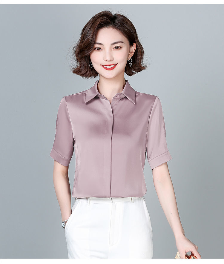 【捡漏价】高档轻奢品牌气质高端真丝衬衫女职业装上衣夏季桑蚕丝衬衣