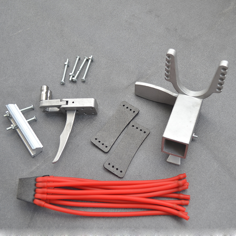 弹弓散放器不锈钢夹弹器前门方管两轴联动固定滑动件扳机握把把手手夹