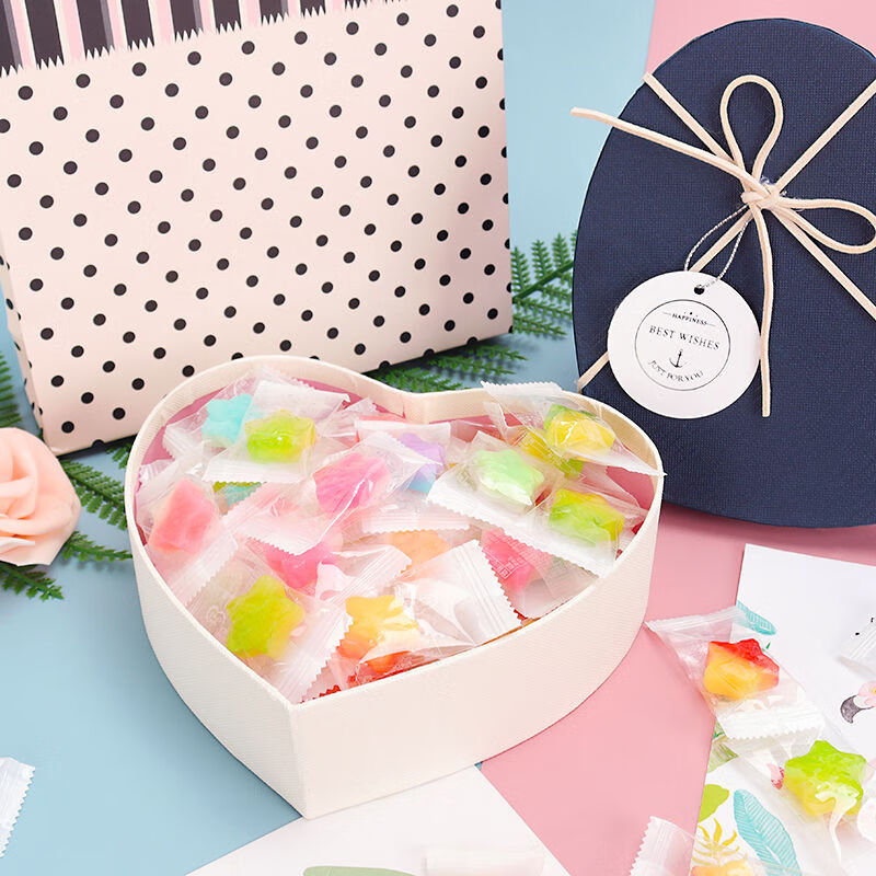 网红高颜值心形少女心硬糖酸甜果味休闲招待客户零食散装糖果批发糖果