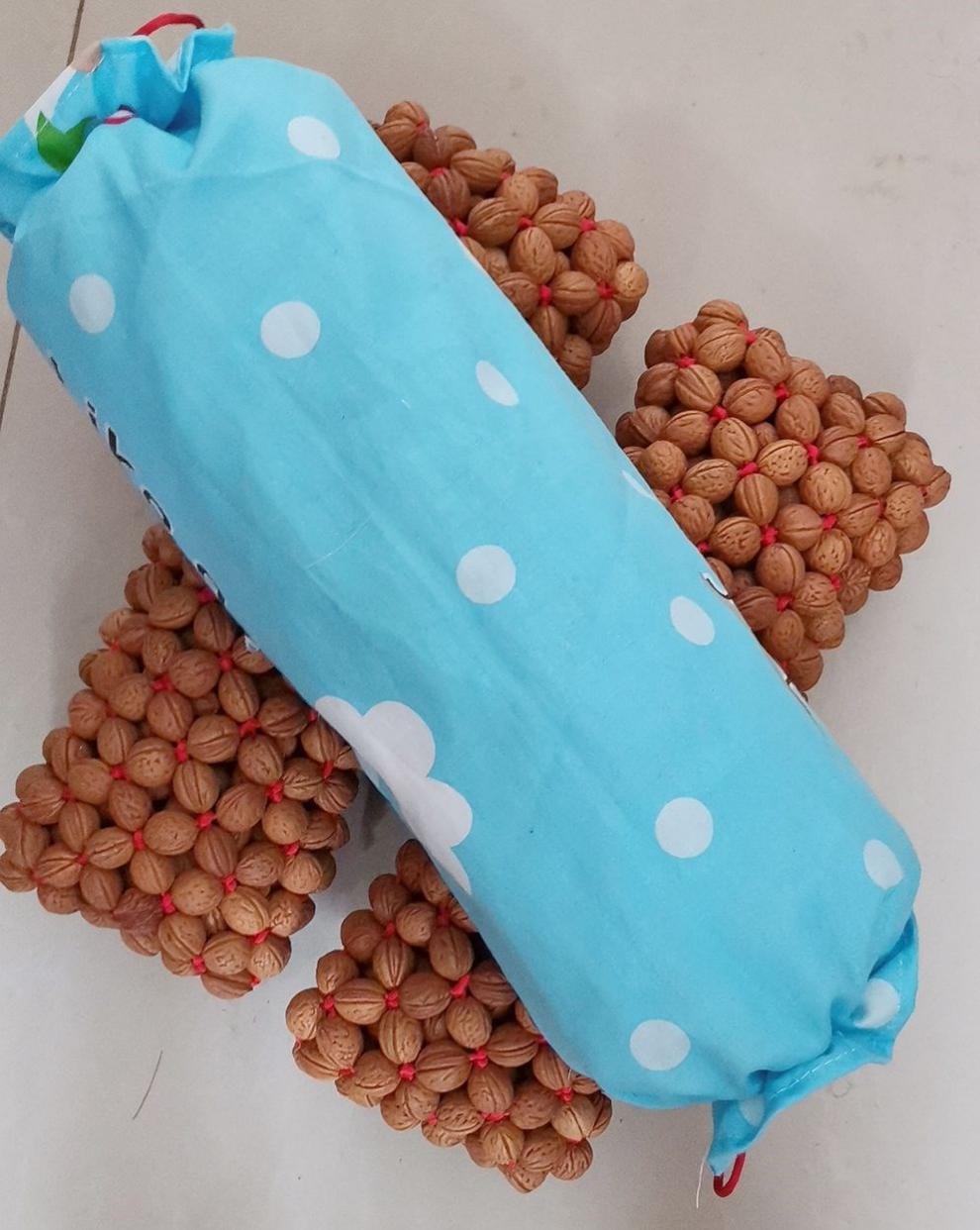 2022升级款2022新品桃核枕头新品山桃核颈椎按摩枕手工编织核桃腰椎枕