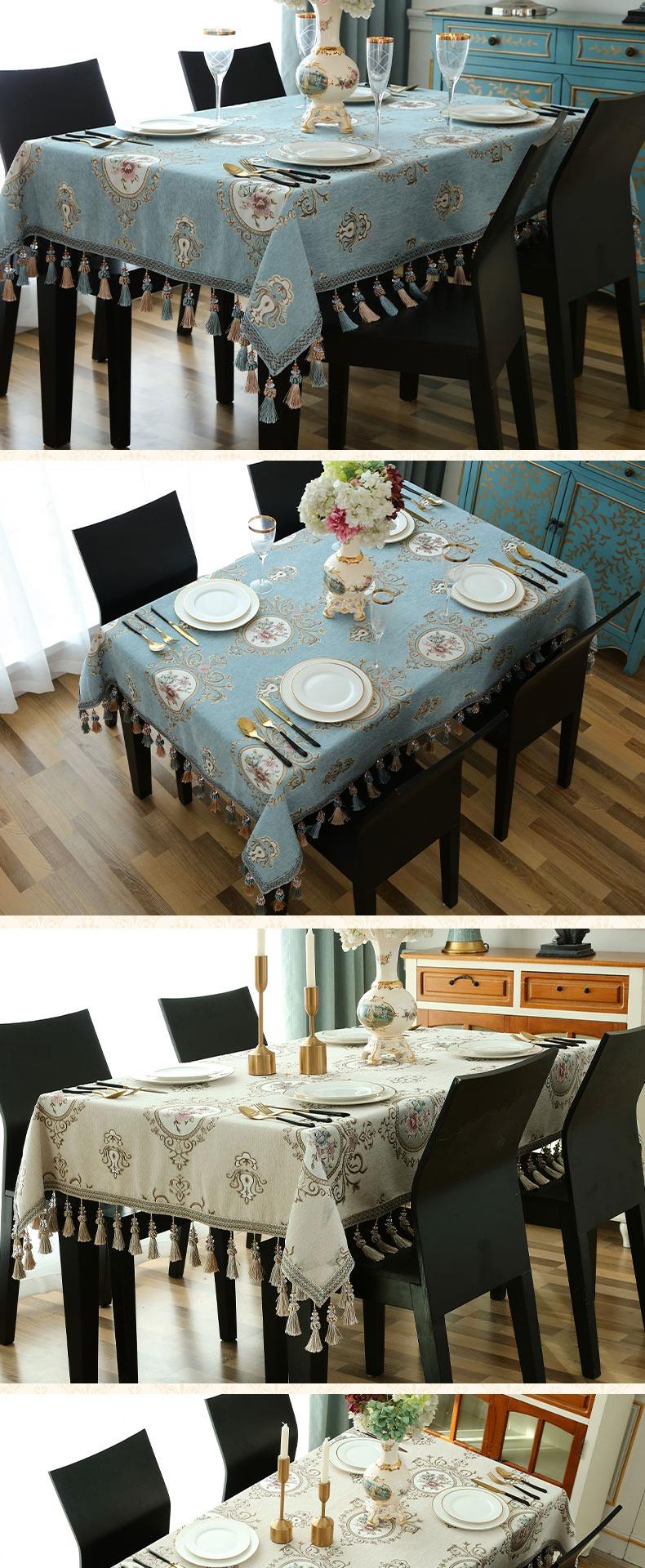 西餐垫方形餐布欧式桌布高端耐热桌垫流苏边茶几餐厅西餐台布长方形